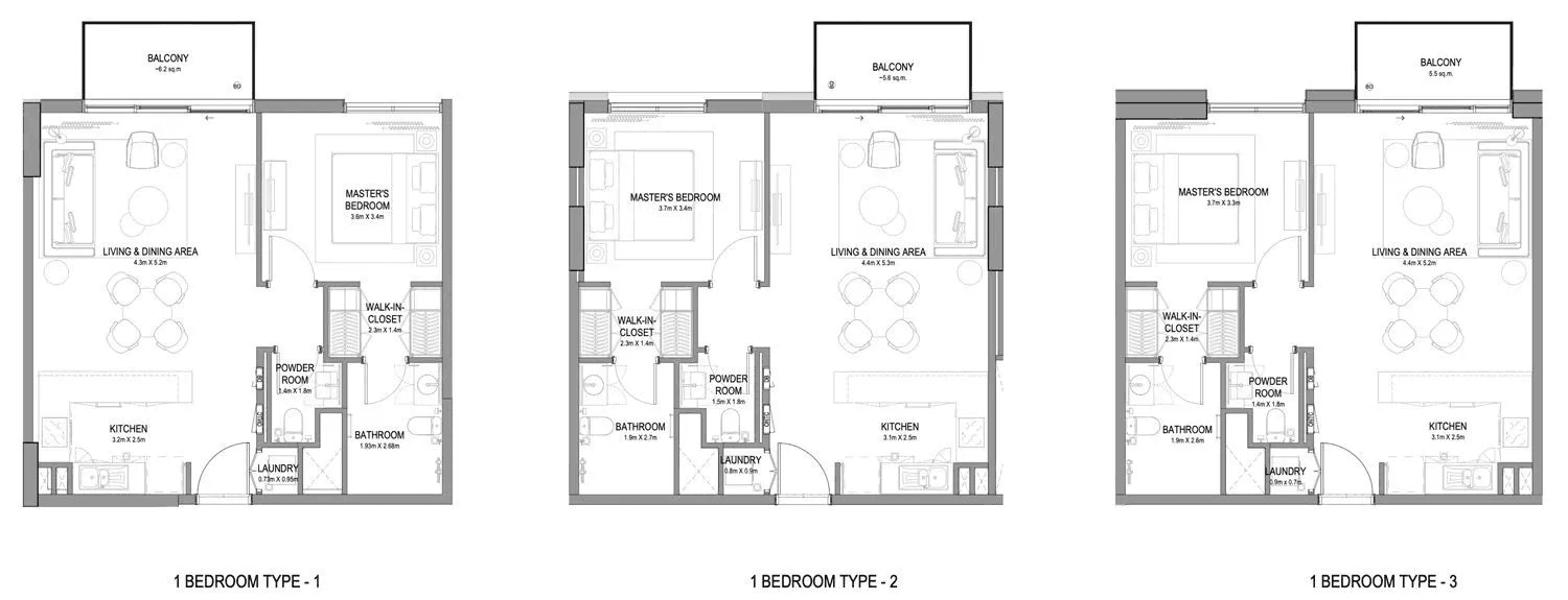 Apartment, Type 1-2-3