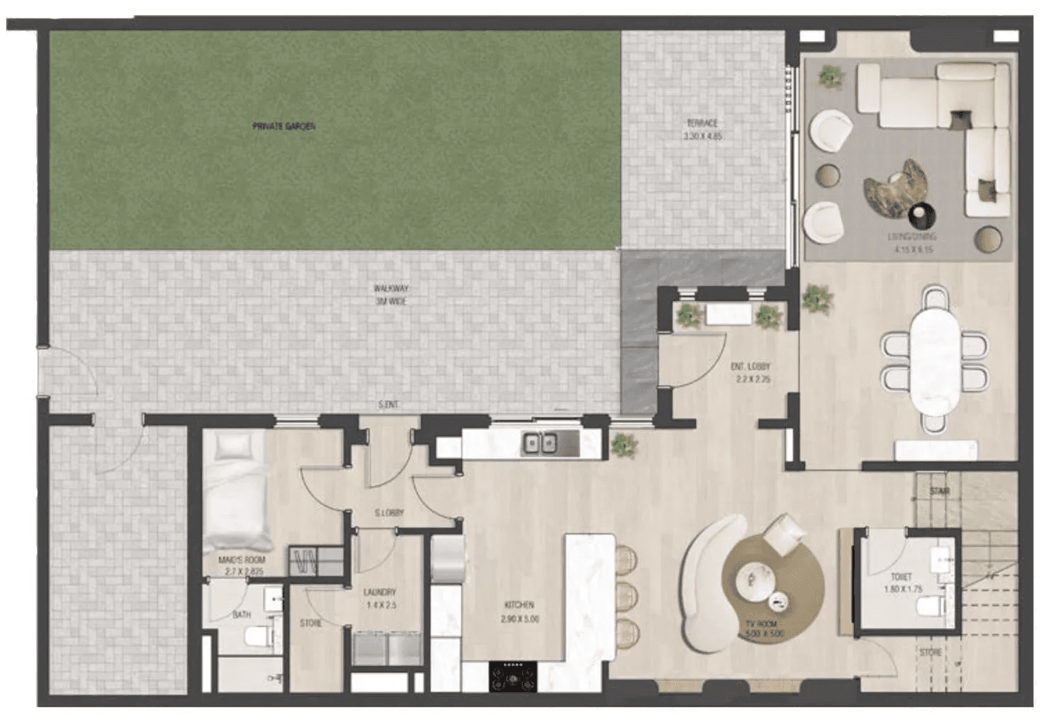 3 BR Townhouse