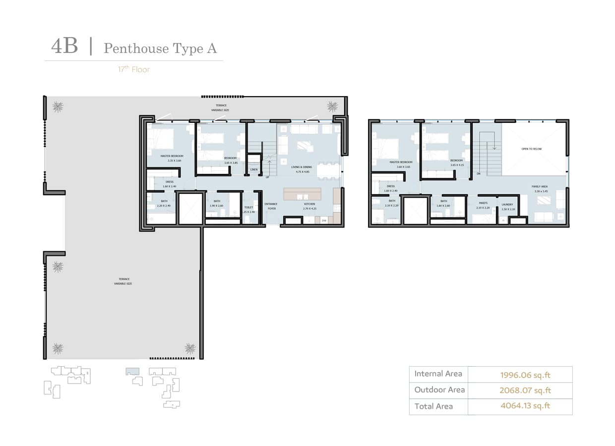 4 BR ( Penthouse )