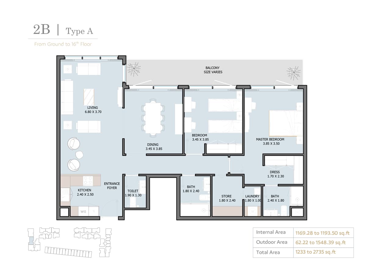 2 BR ( Apartment)