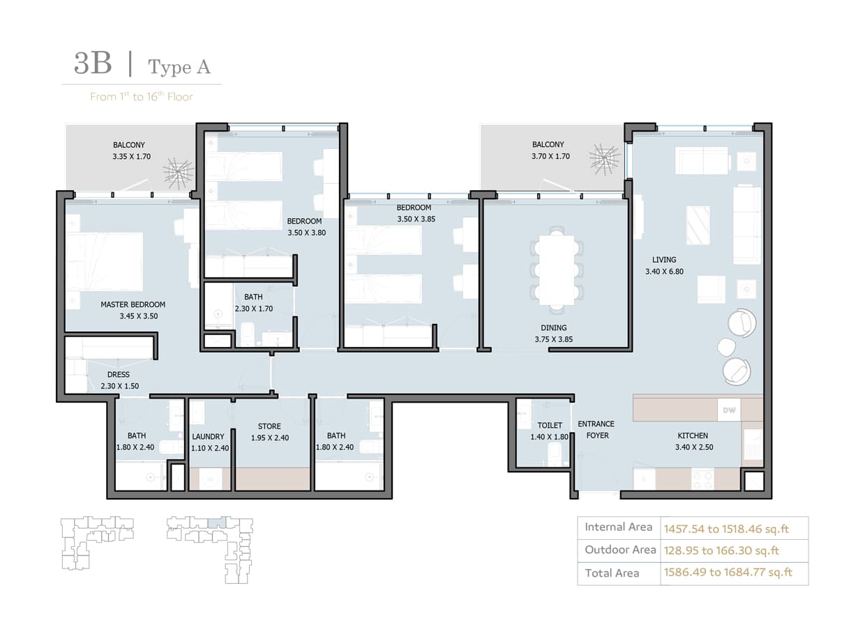 3 BR ( Apartment )