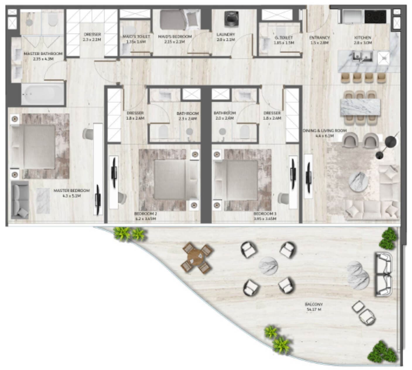 3 BR