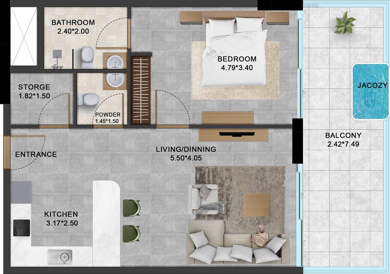 1 BR