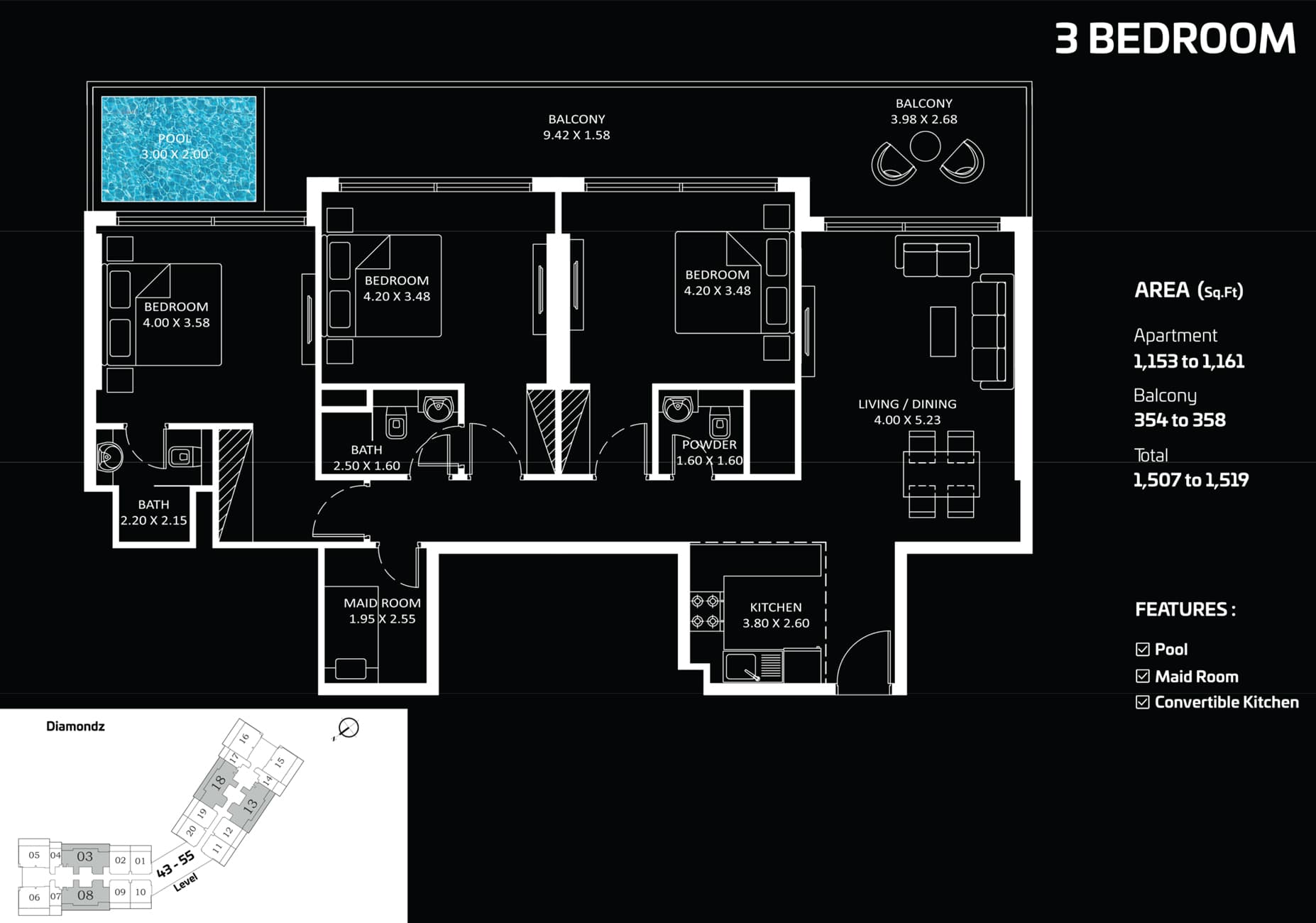 3 BR
