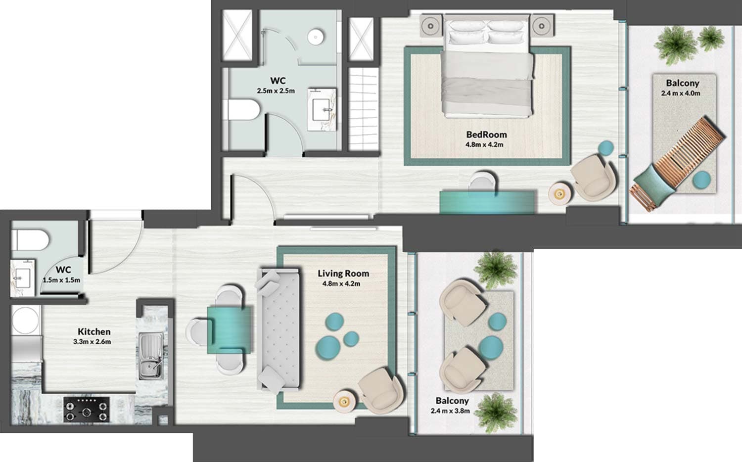 1 BR