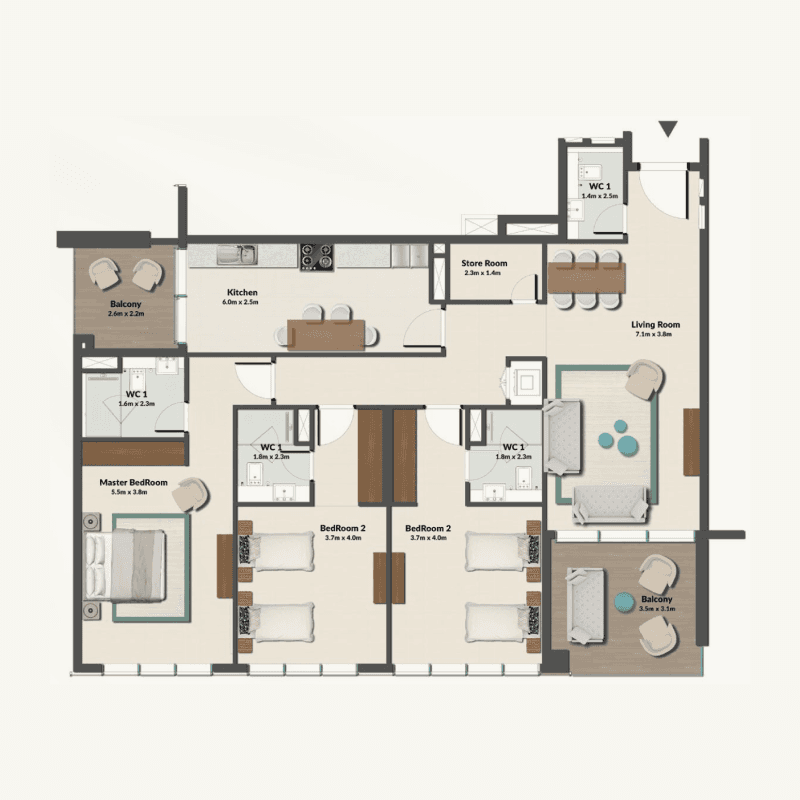 1 BR