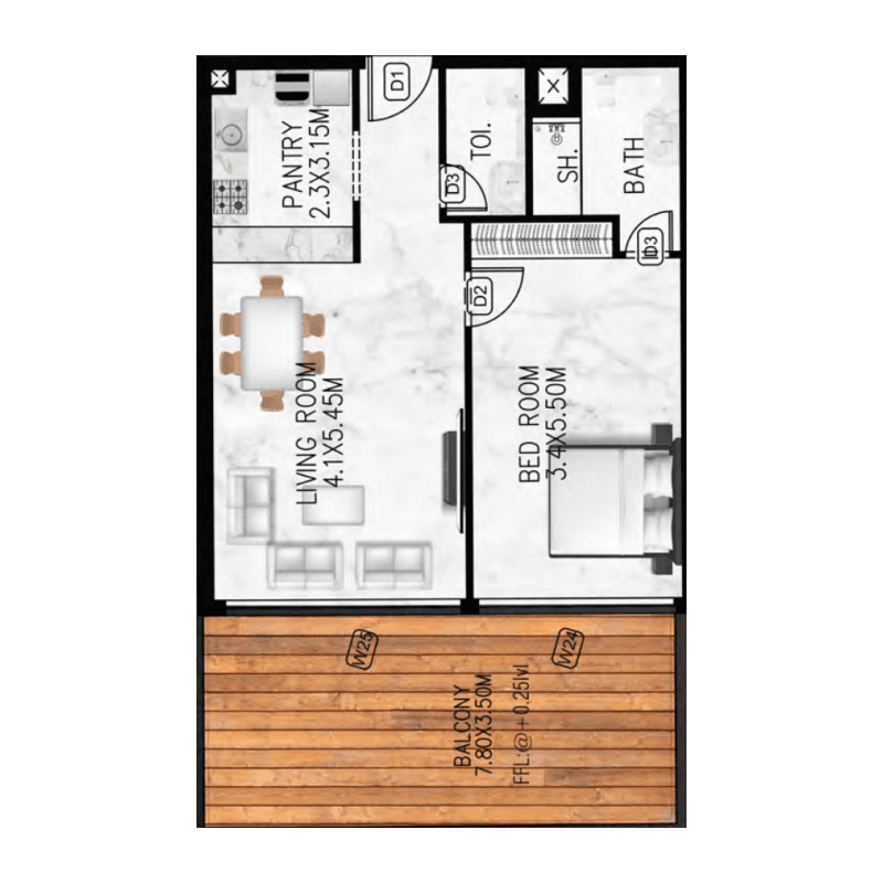 1 BR