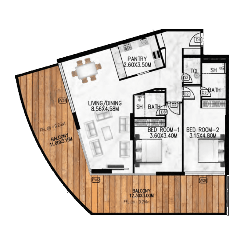 2 BR