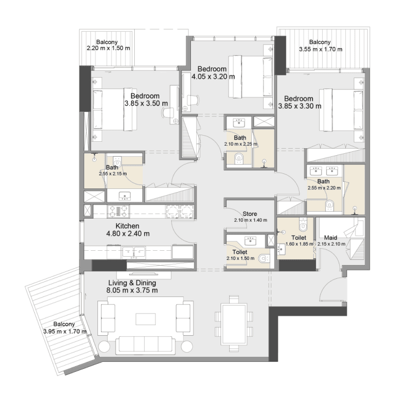 3 BR