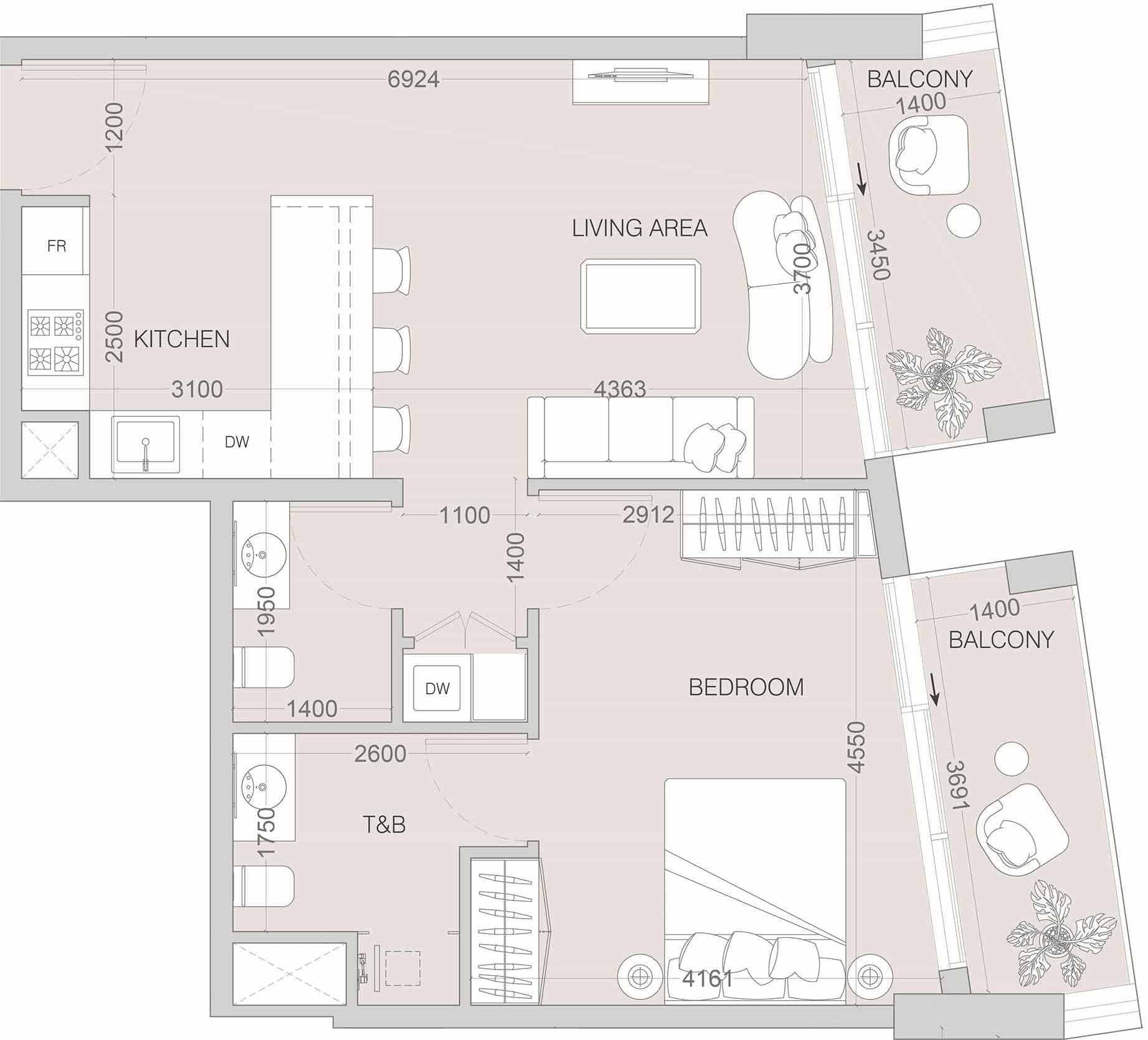 1 BR