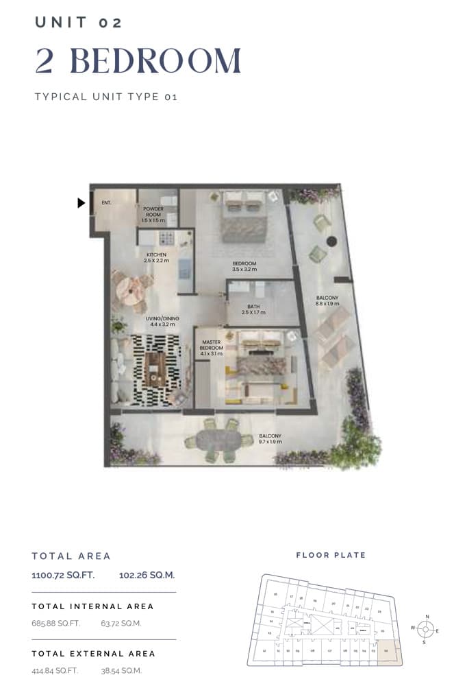 2 BR