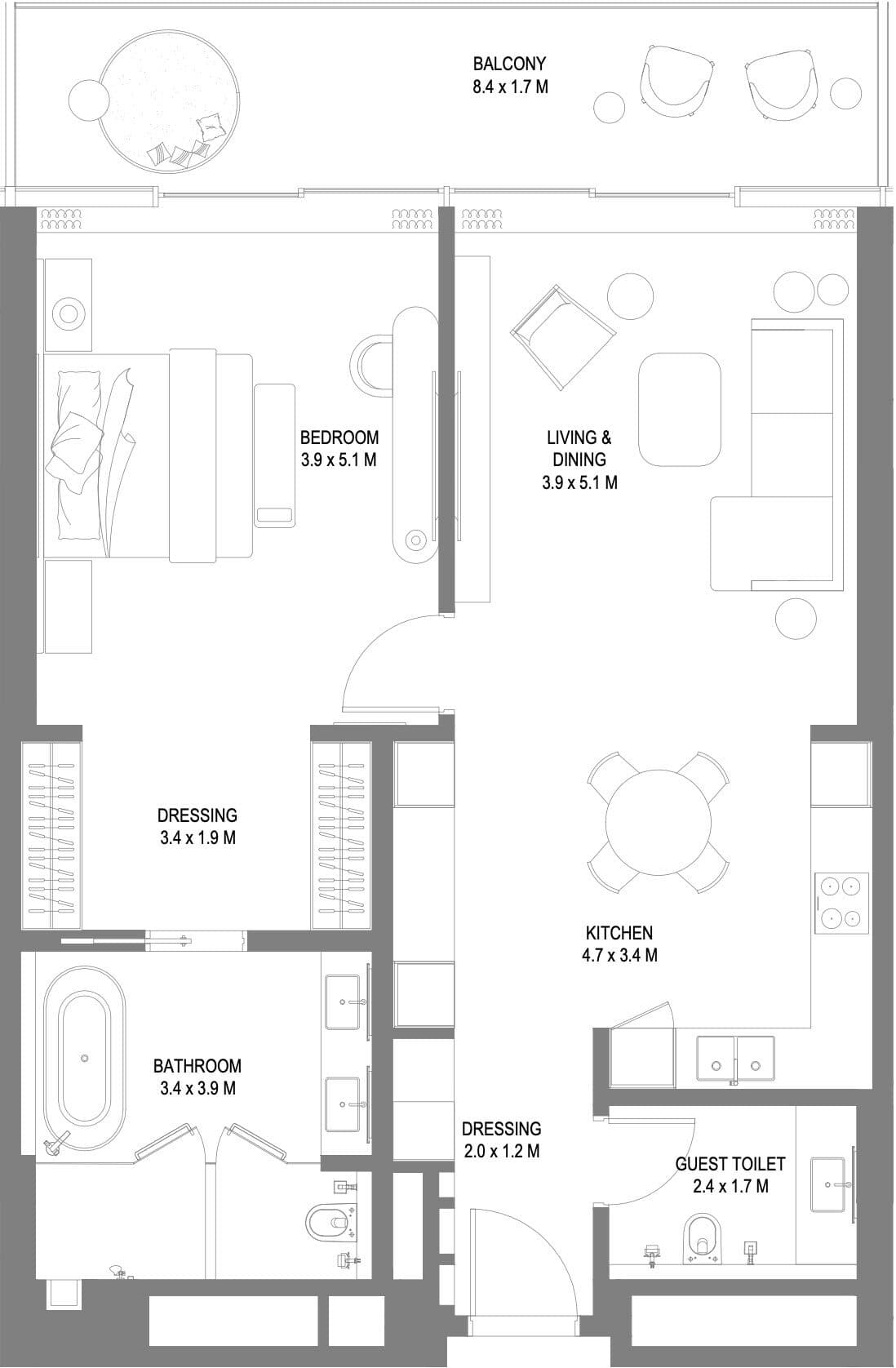 1 BR