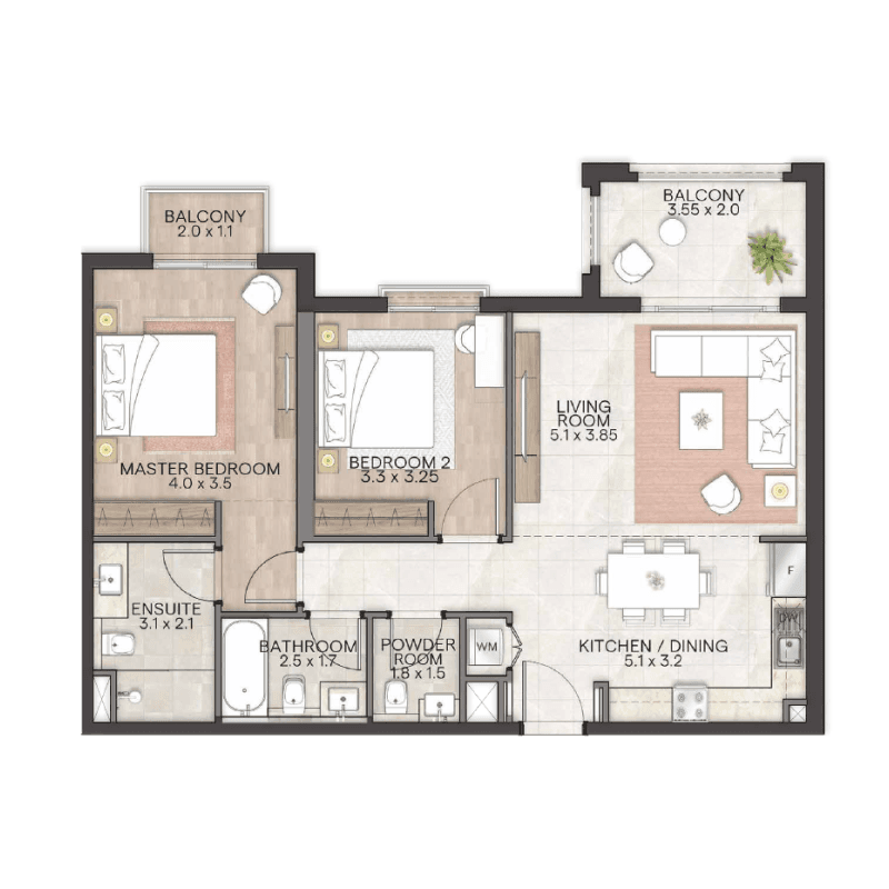 2 BR
