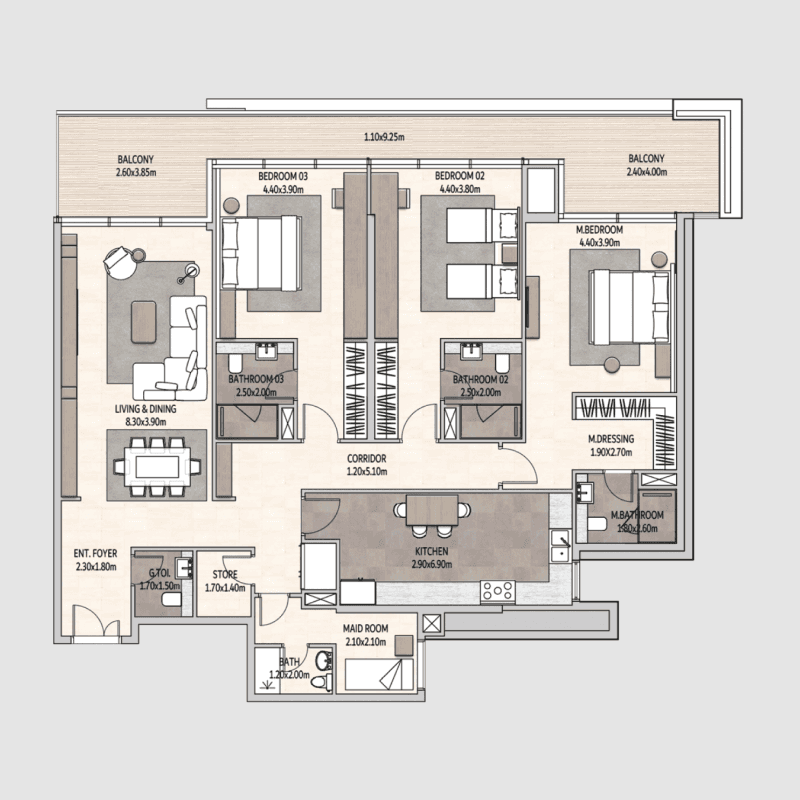 3 BR