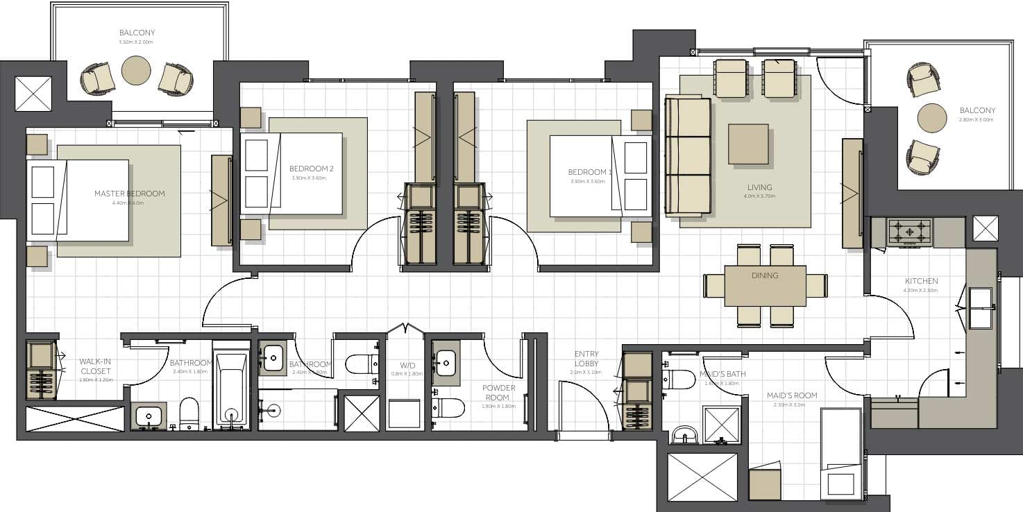 3 BR