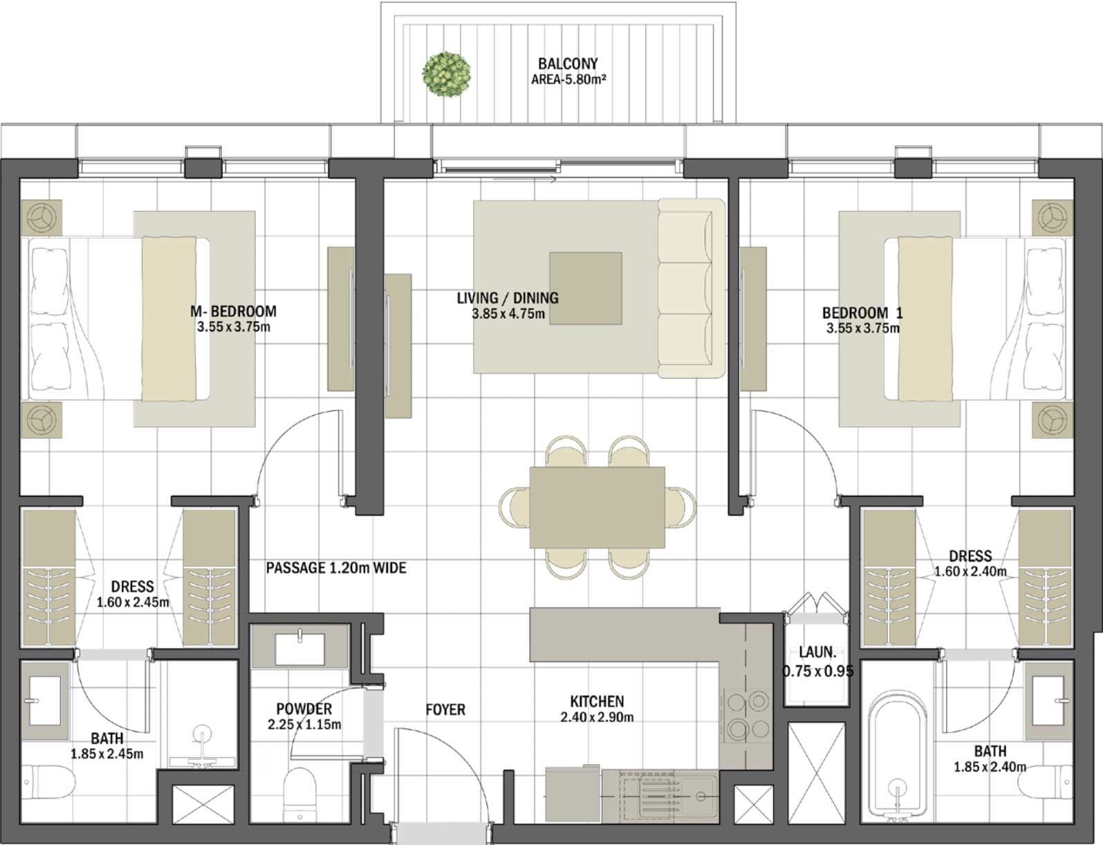 2 BR