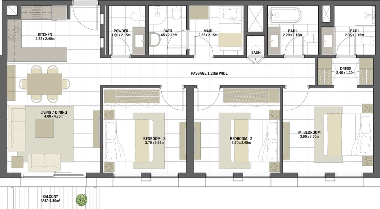 3 BR