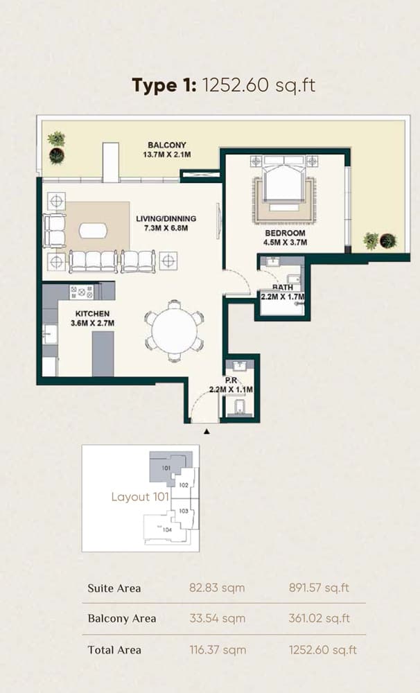 1 BR