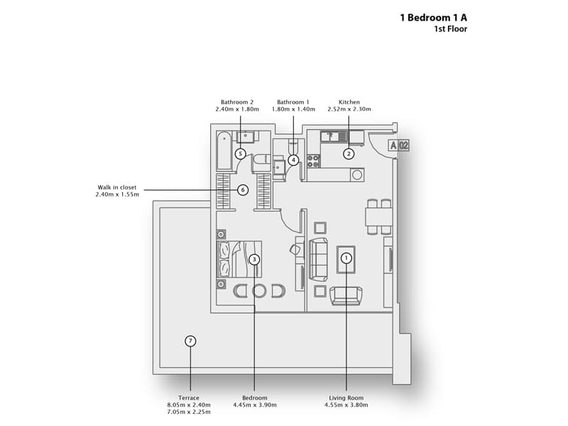1 BR