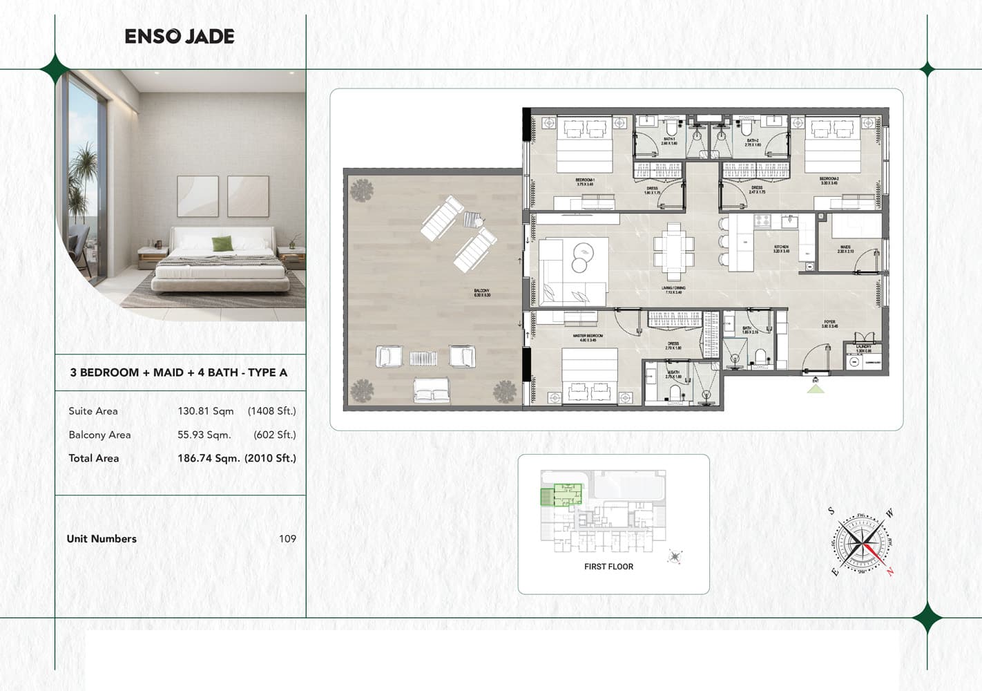 3 BR + Maid