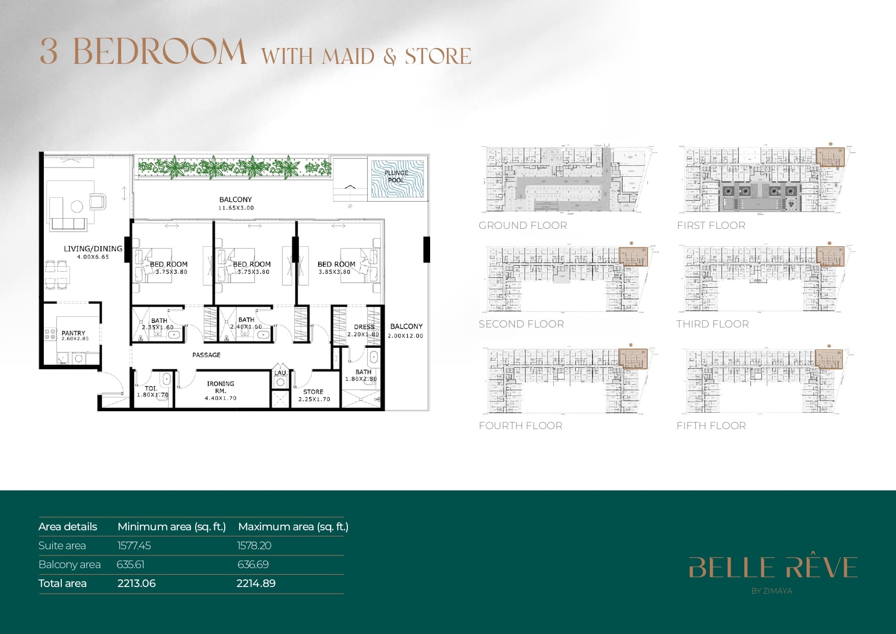 3 BR + Maid & Store