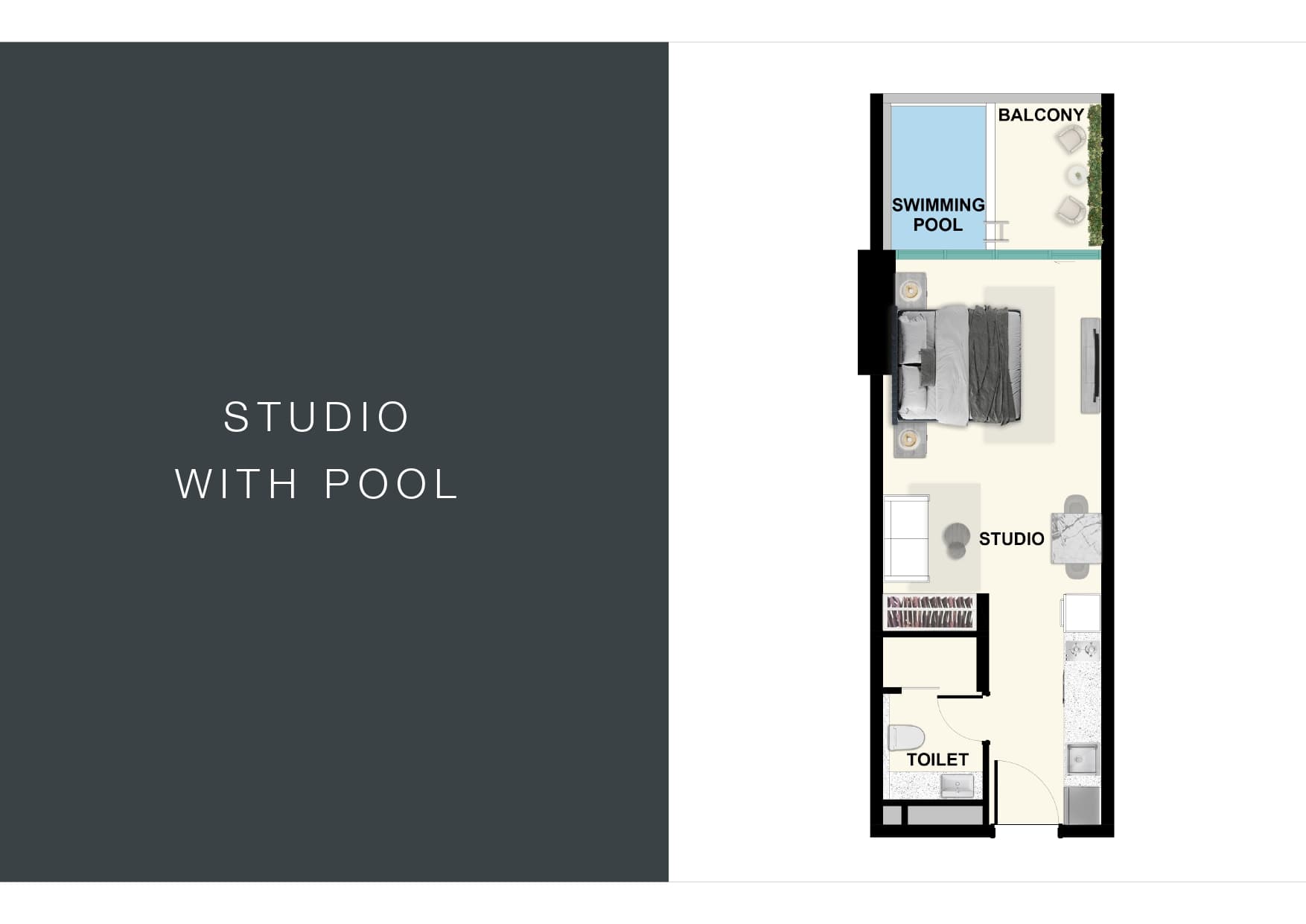 Studio with Pool