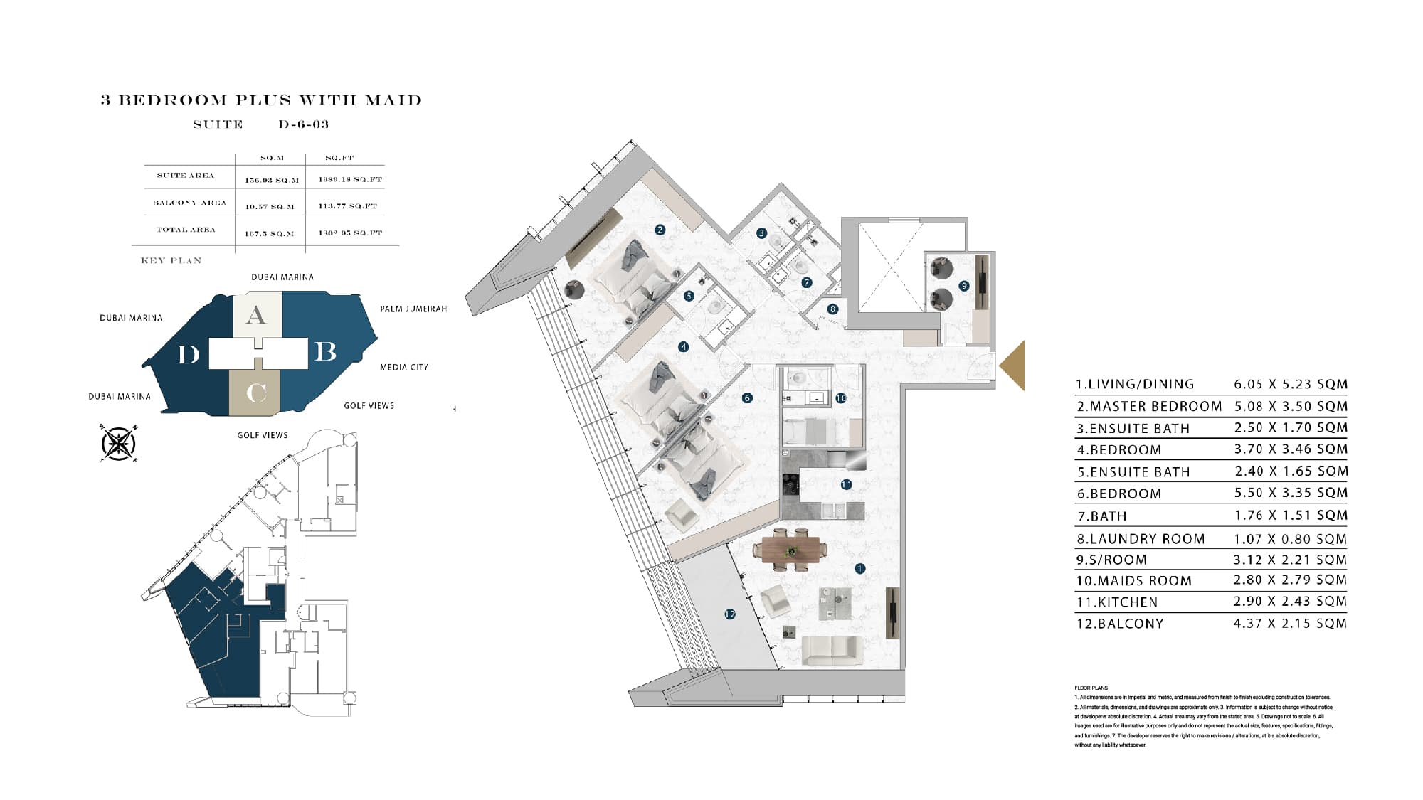3 BR + Maid