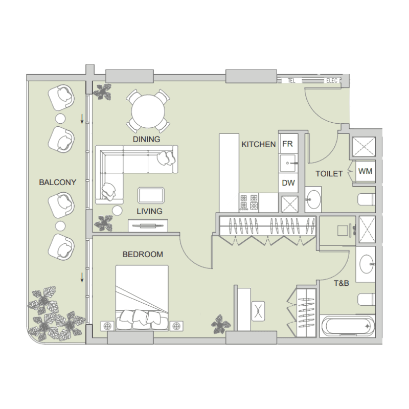 1 BR