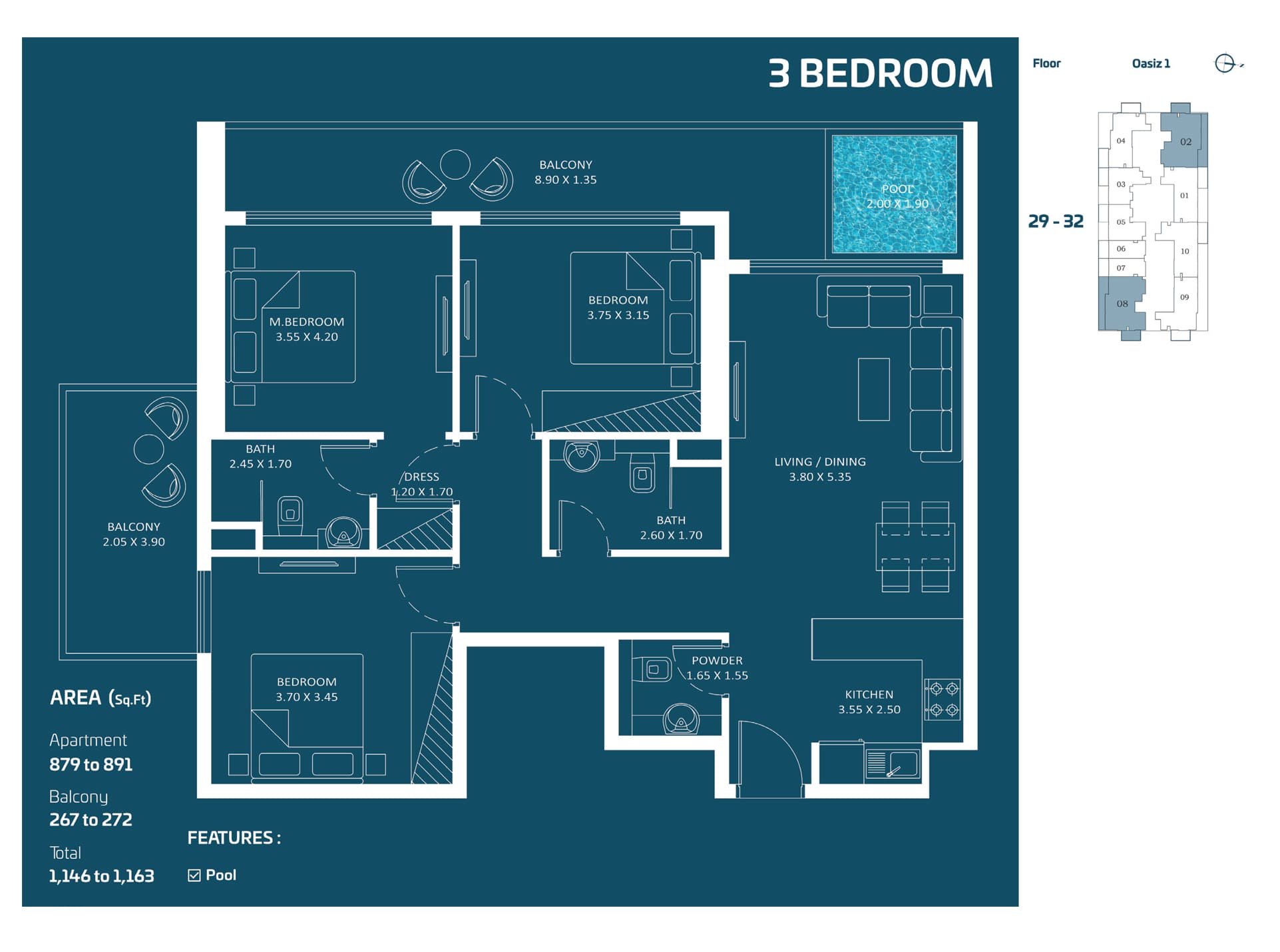 3 BR