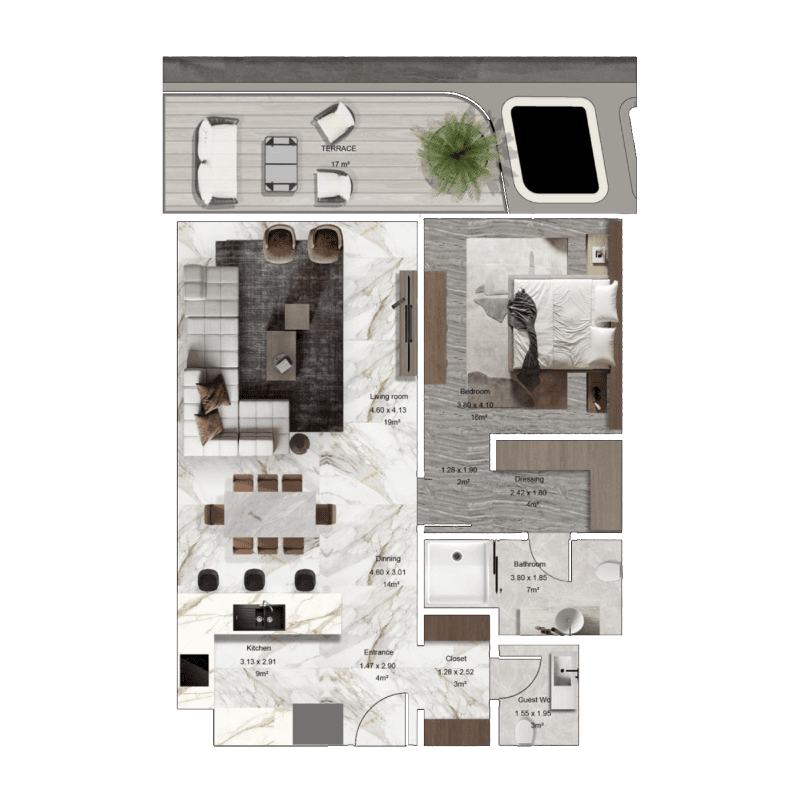 1 BR
