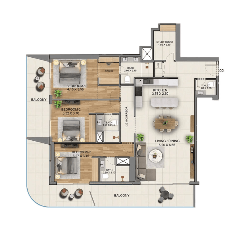 3 BR