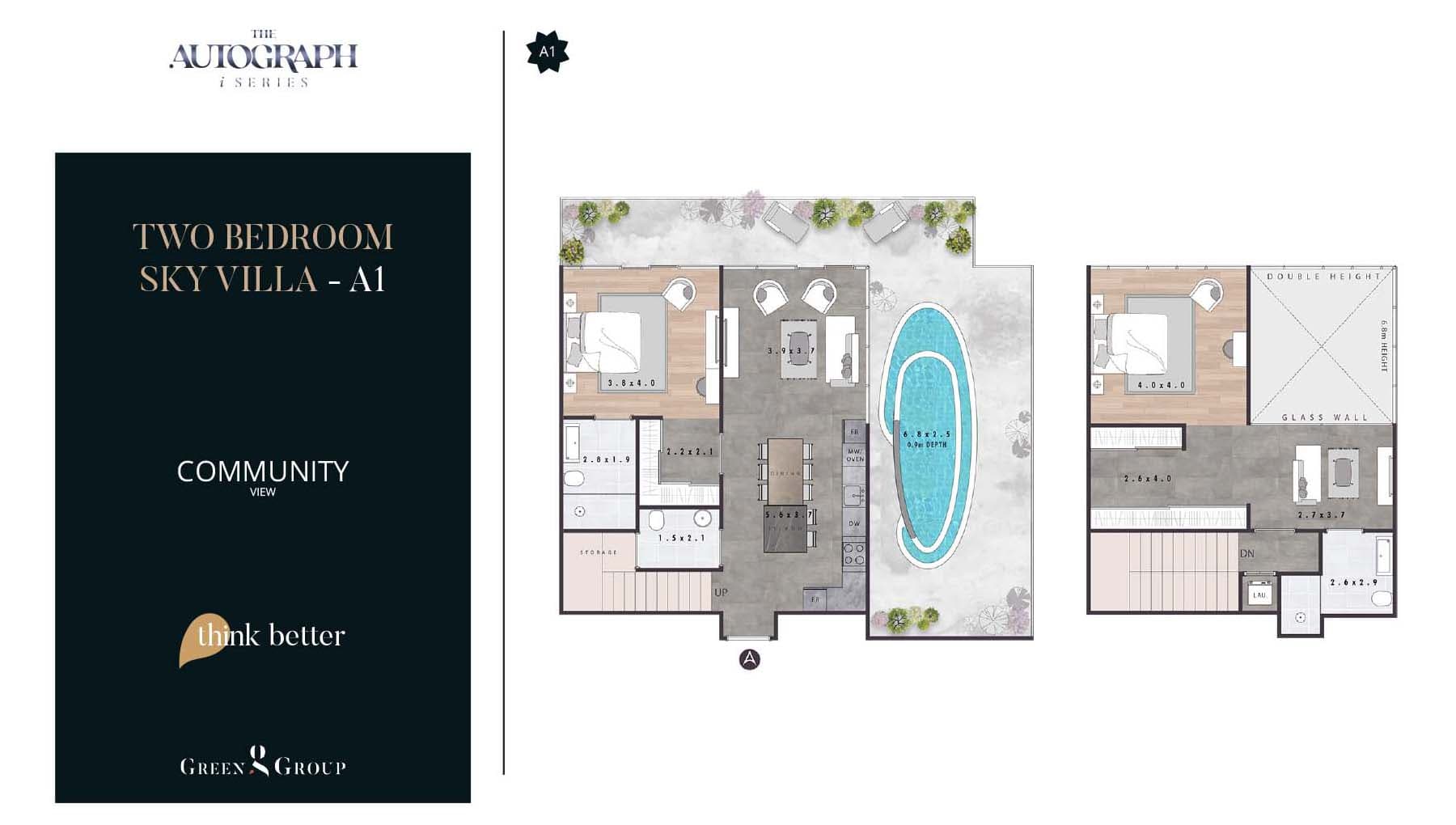 2 BR + Pool