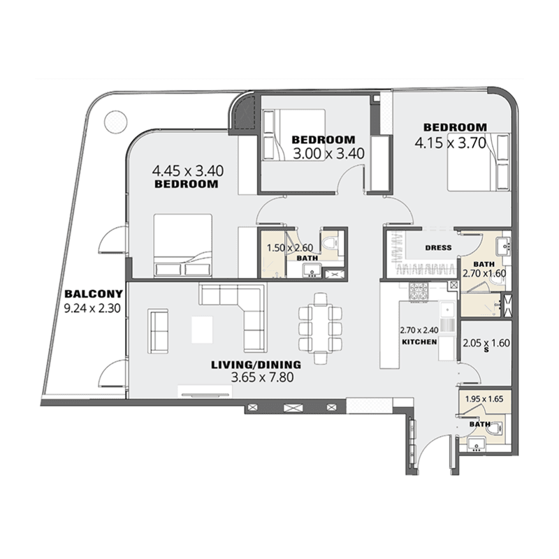 3 BR