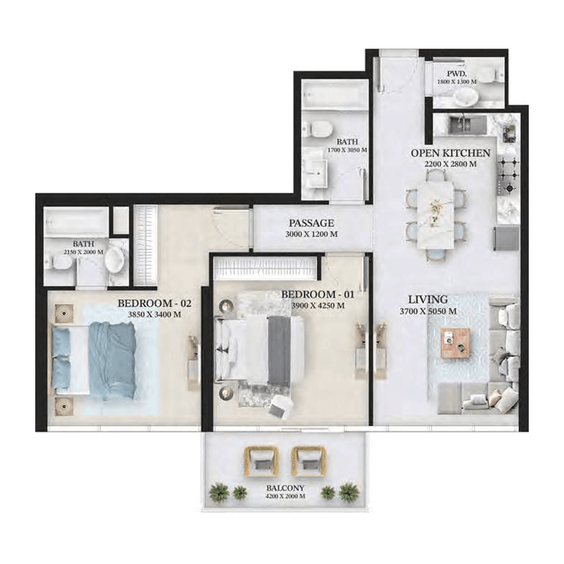 2 BR