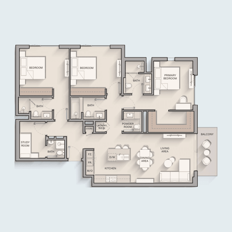 3 BR