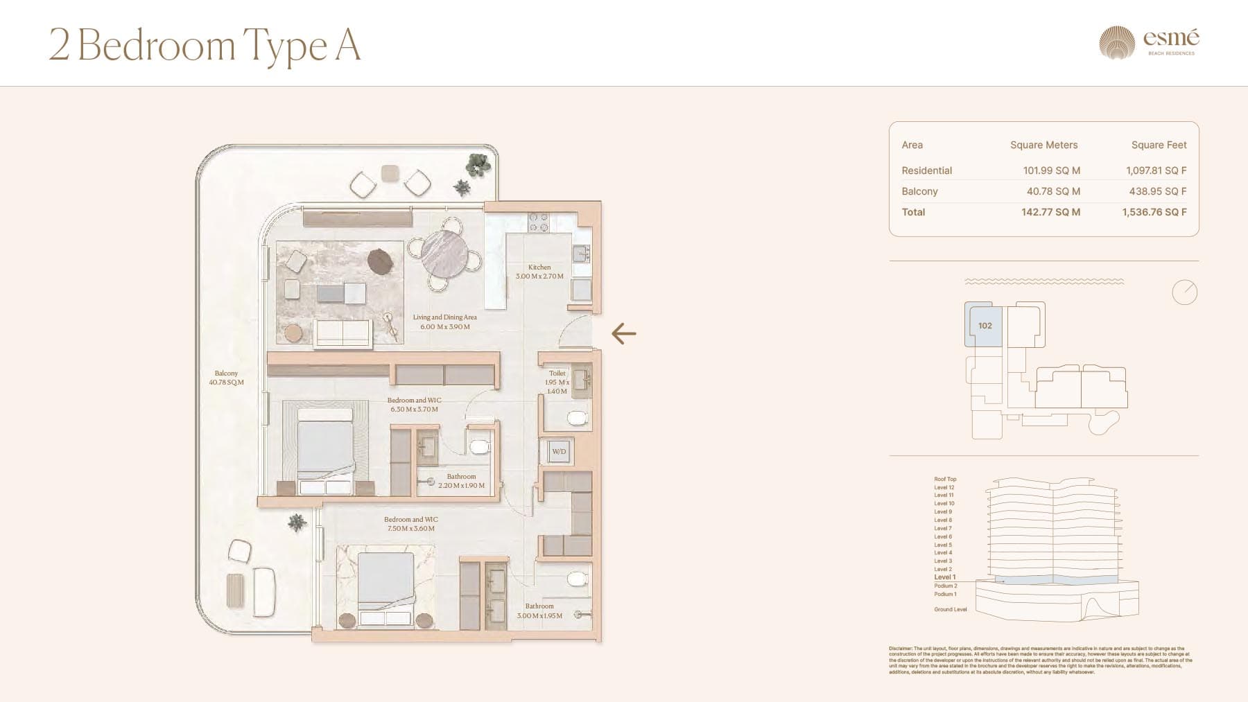 2 BR + Pool