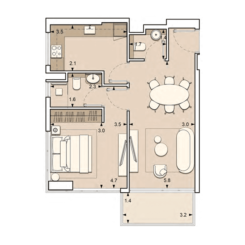 1 BR
