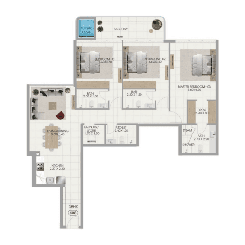 3 BR