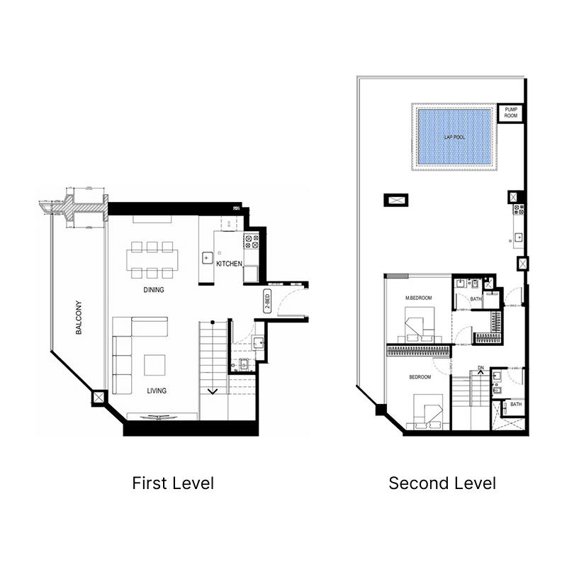 2 BR + Pool 