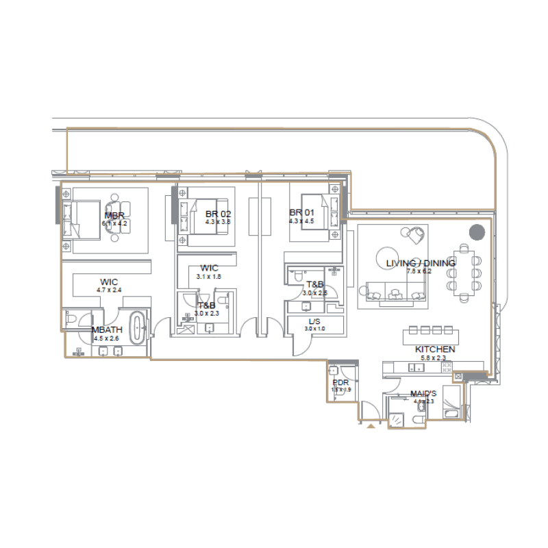 3 BR