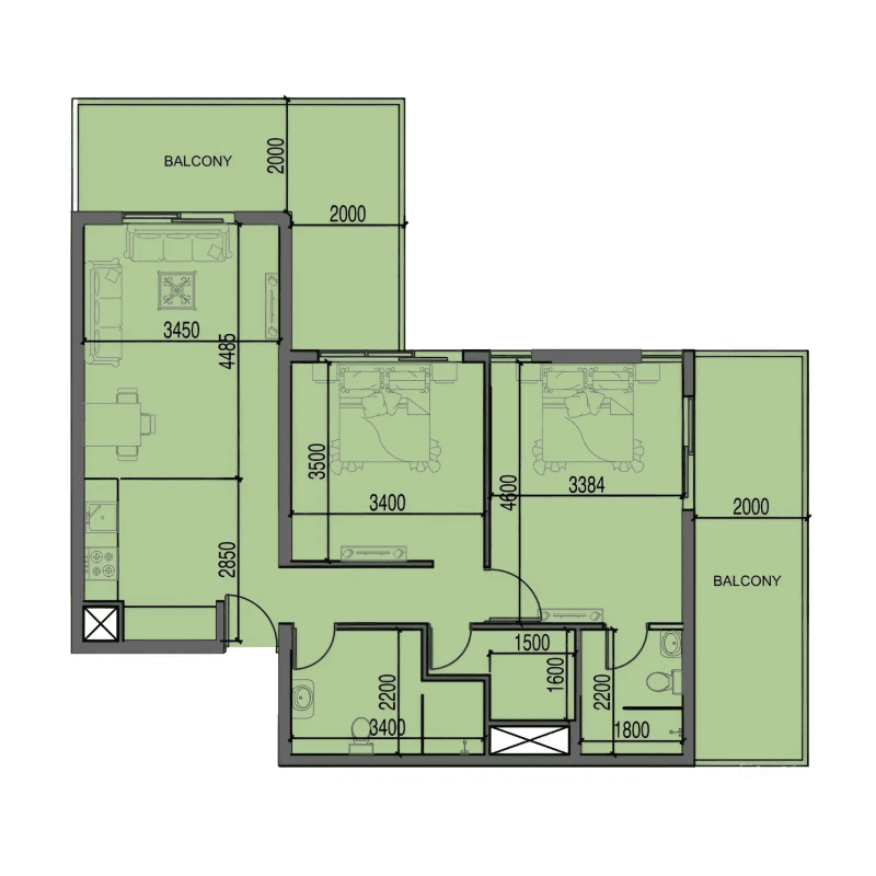 2 BR