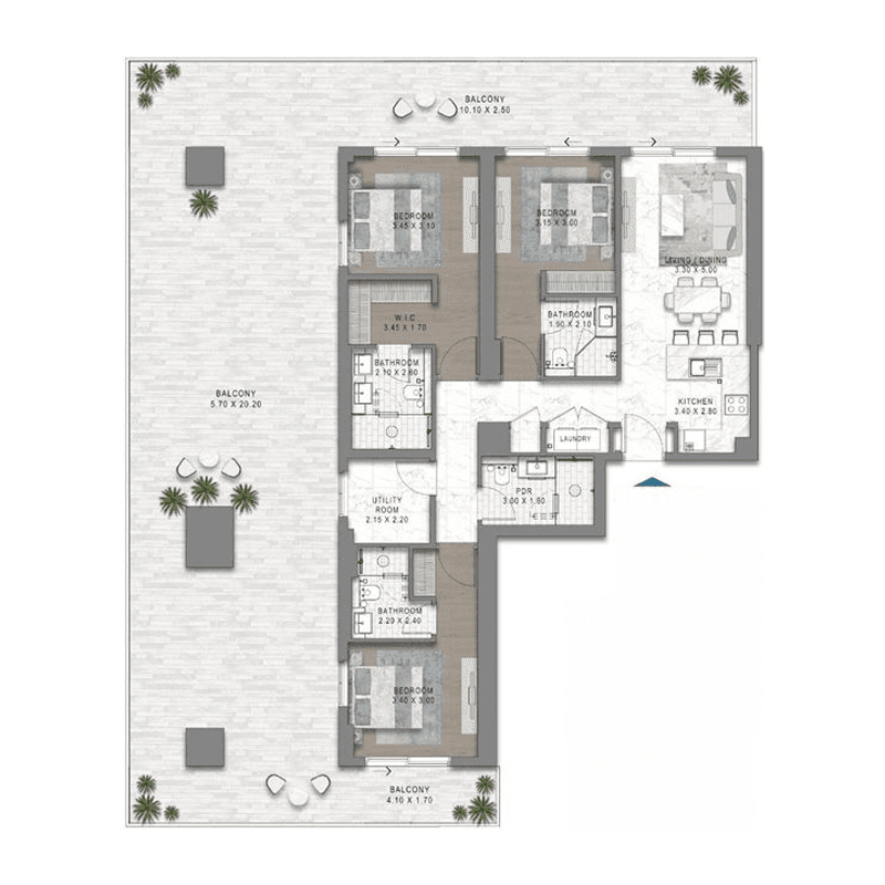 3 BR