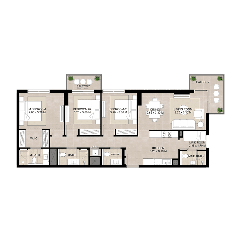 3 BR