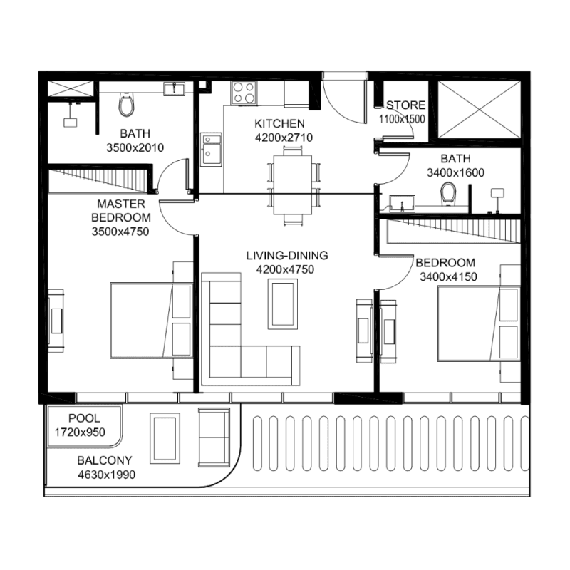 2 BR