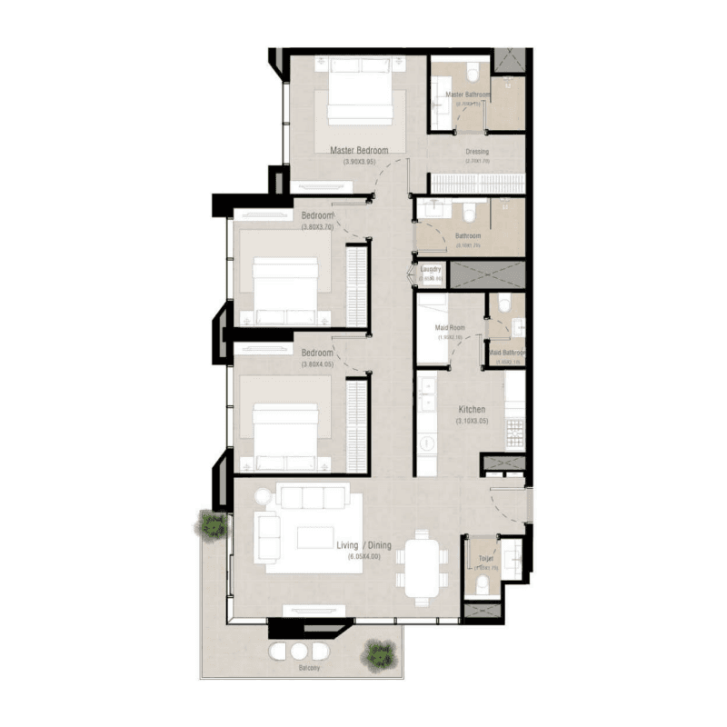 3 BR