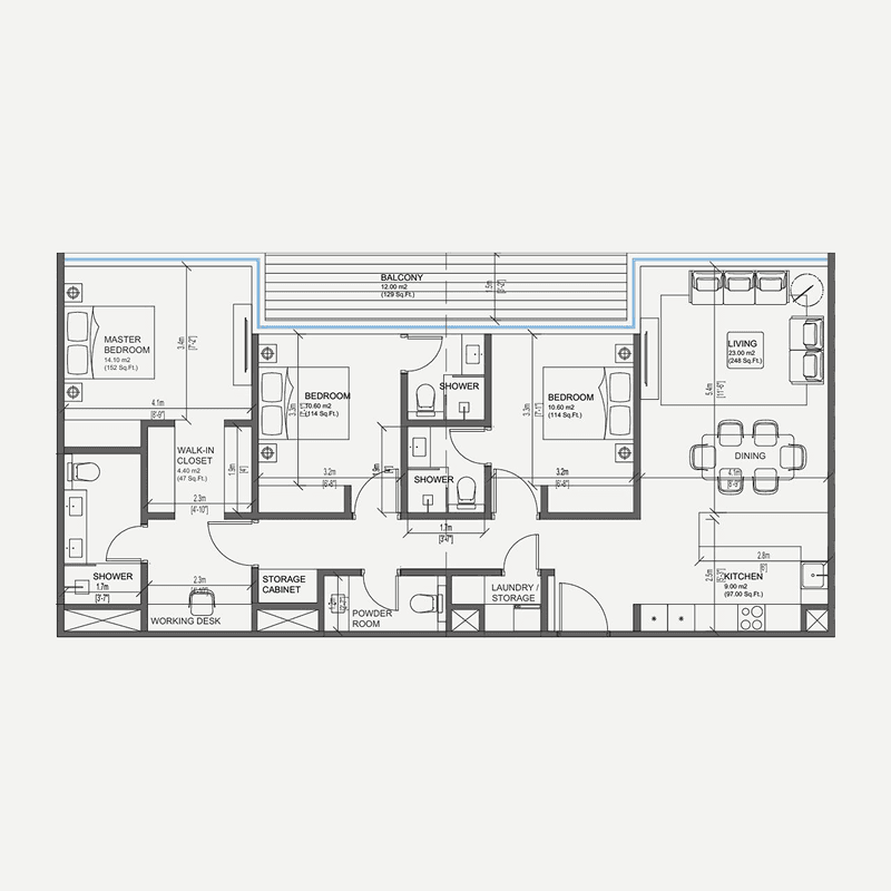 3 BR