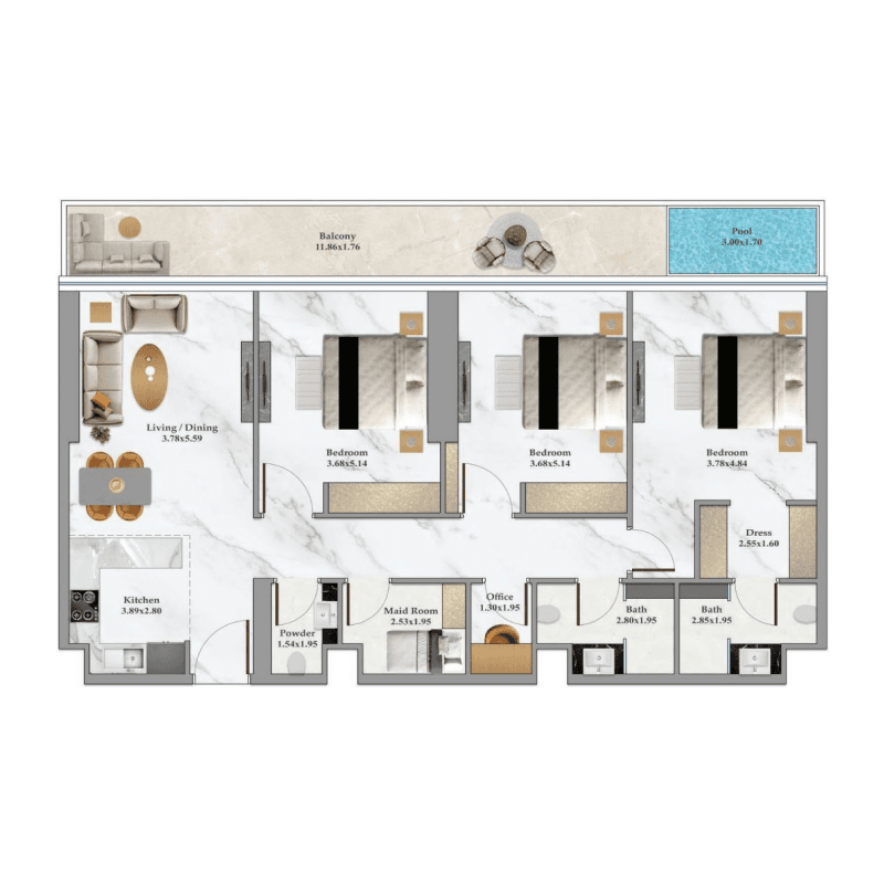 3 BR