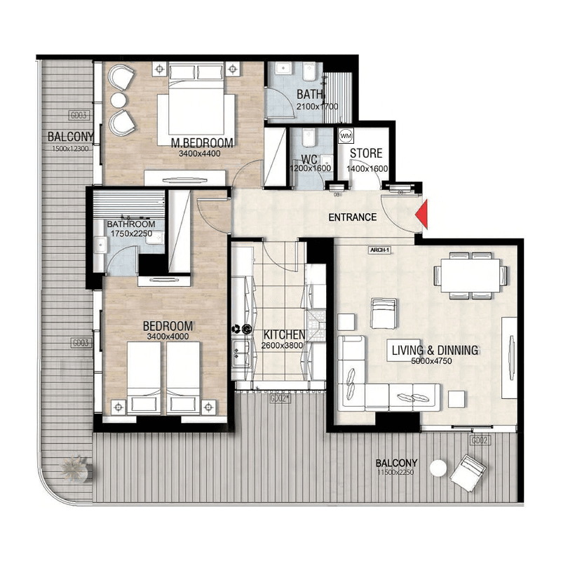 2 BR