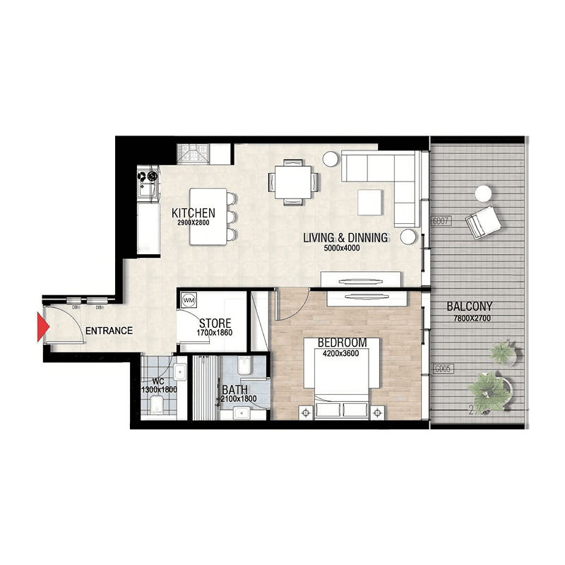 1 BR