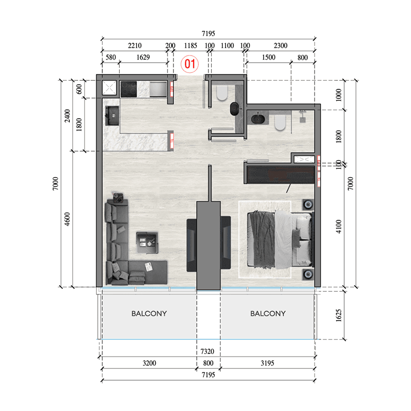 1 BR